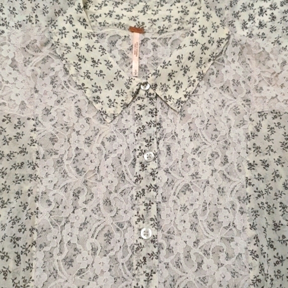 Free People Detailed Sheer Button Down Shirt - Picture 5 of 10
